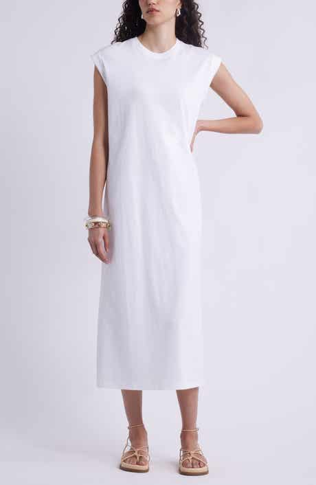 Nordstrom Muscle Sleeve Pima Cotton Jersey Maxi Dress