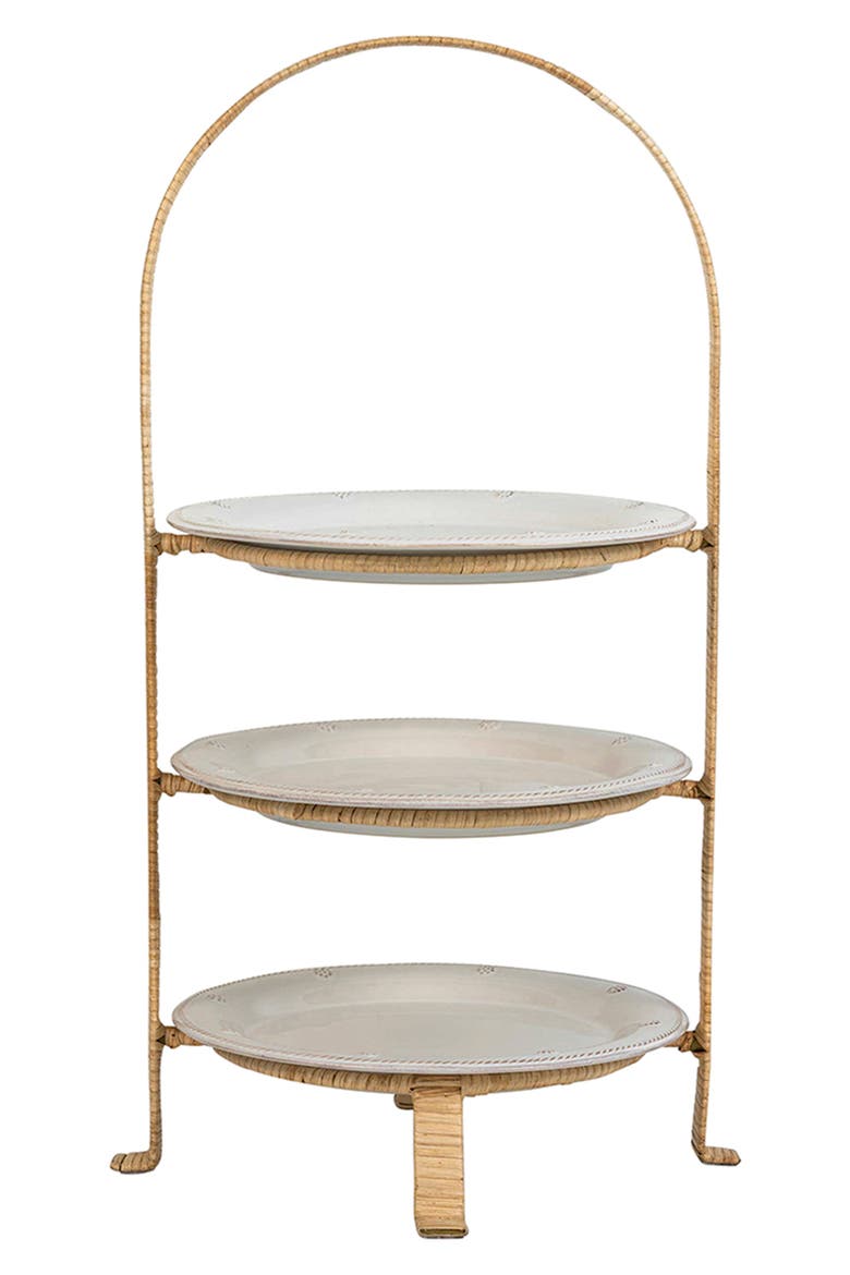 Provence Rattan Three-Tier Server, Alternate, color, NATURAL/ WHITEWASH