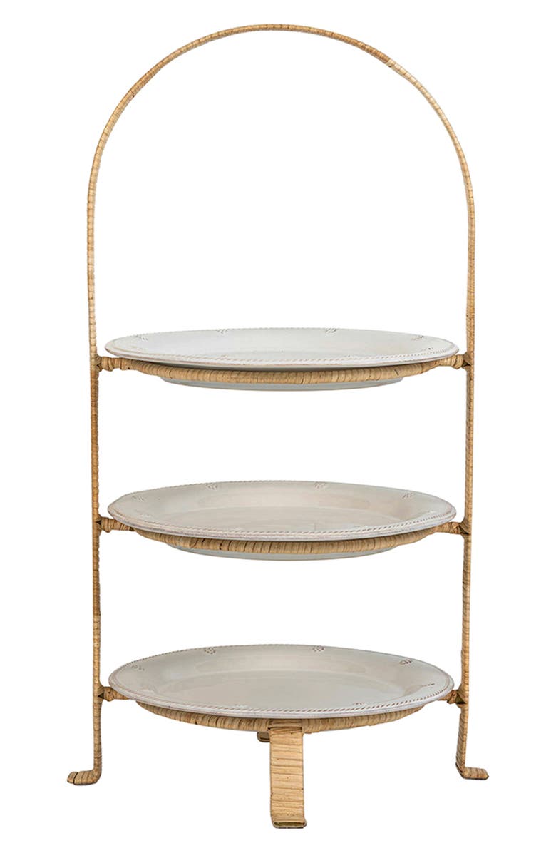 Juliska Provence Rattan Three-Tier Server, Alternate, color, Natural/ Whitewash