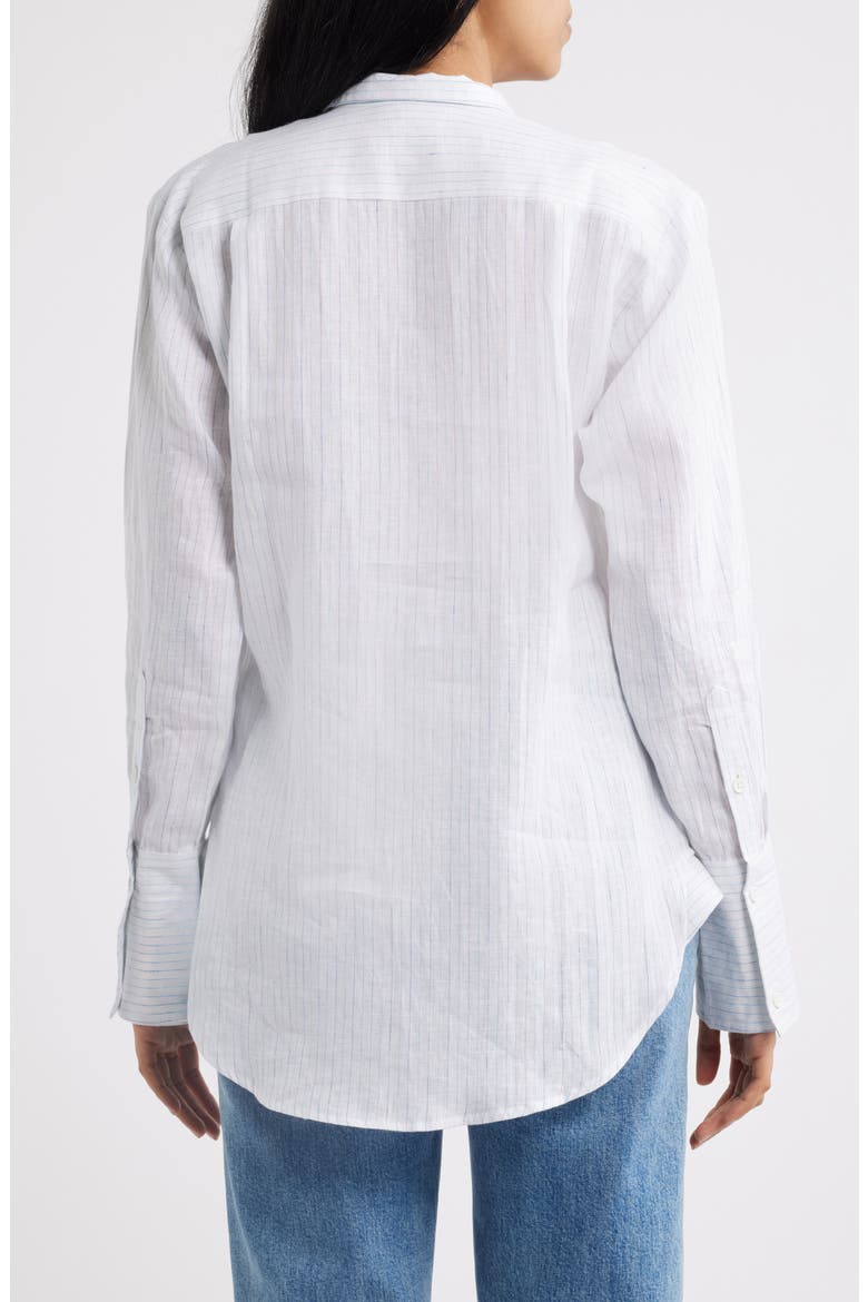 Linen Button-Up Shirt, Alternate, color, WHITE MULTI