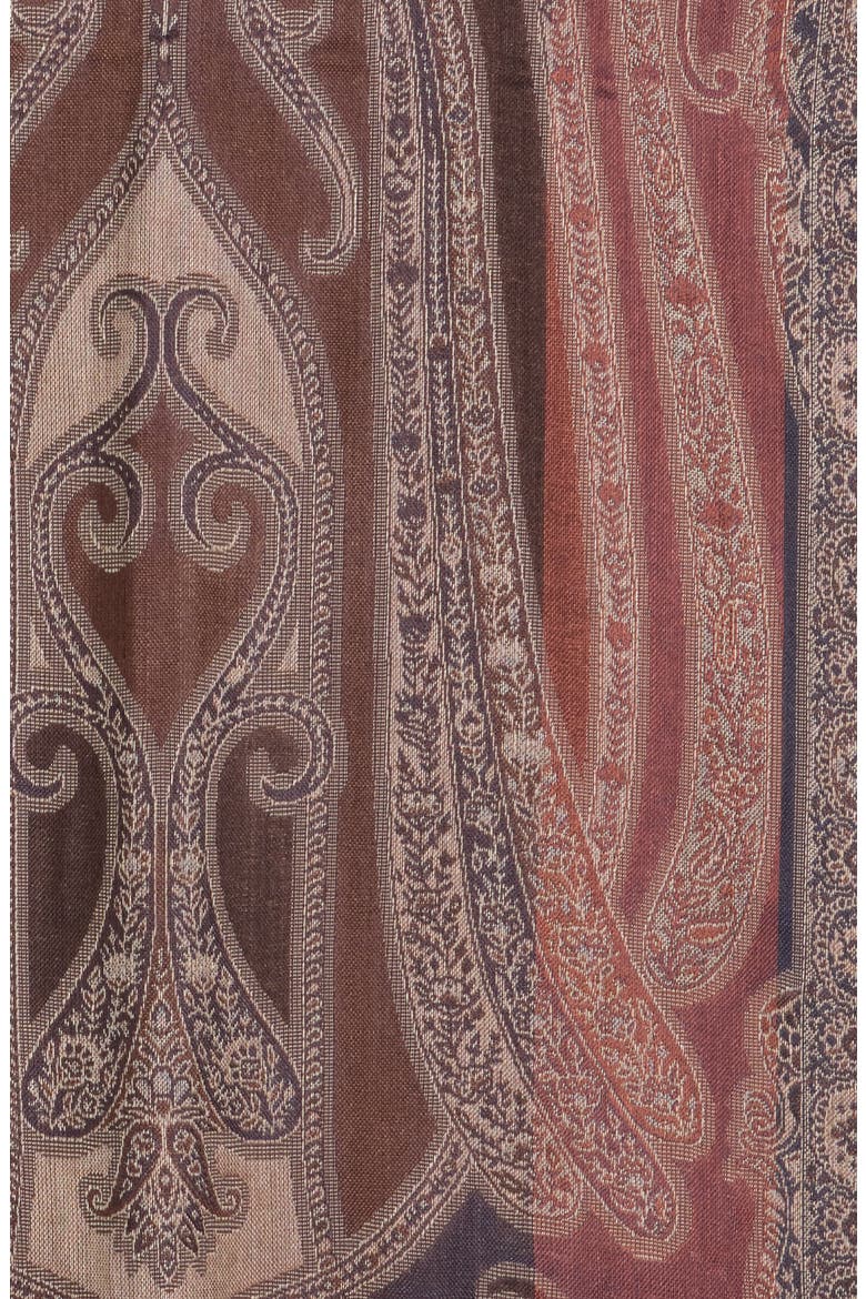 Paisley Fringe Scarf, Alternate, color, TAN BROWN
