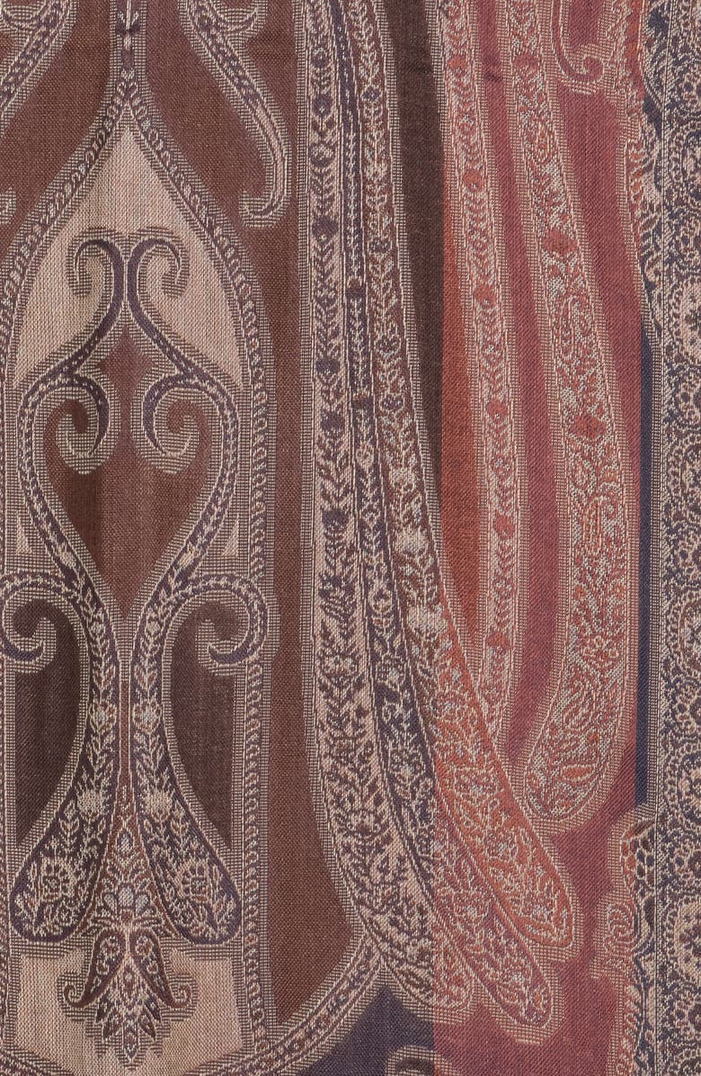 Vince Camuto Paisley Fringe Scarf, Alternate, color, Tan Brown