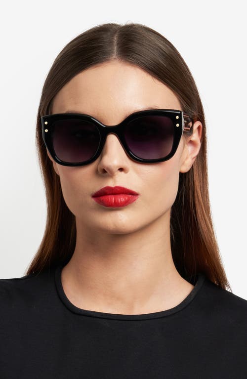 Carolina Herrera Her312 Logo-print Square Acetate Sunglasses In Black/dark Grey Sf