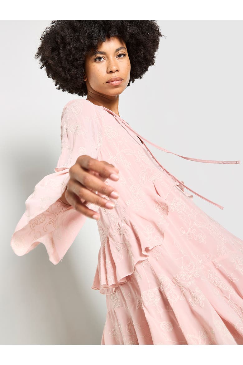 Paisley Embroidered Boho Dress, Alternate, color, Pink
