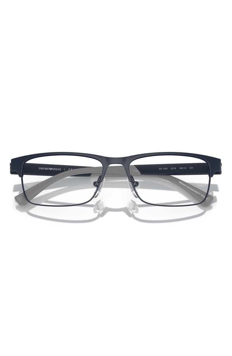 Emporio Armani Kids' 49mm Rectangle Optical Glasses, Alternate, color, Matte Blue / Demo Lens