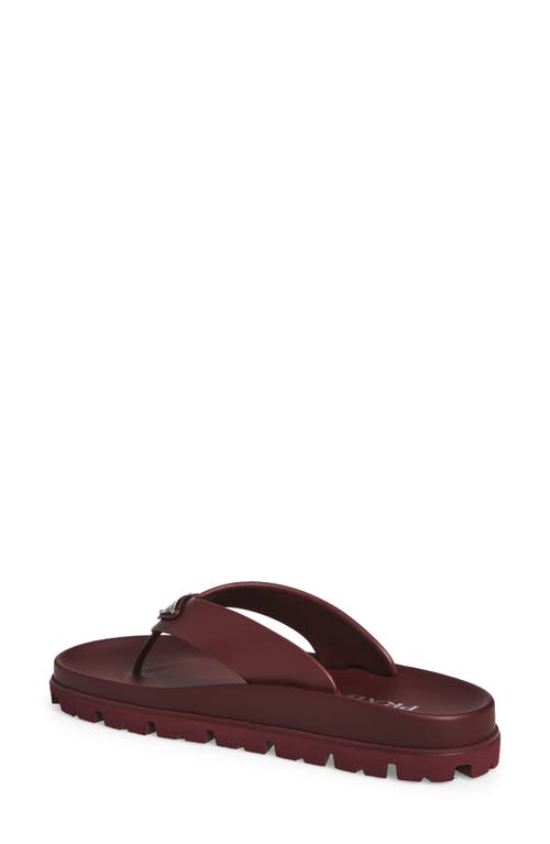 Prada Lug Sole Flip Flop In Burgundy
