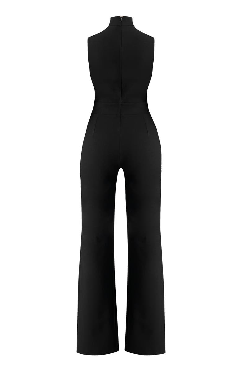 IVONNE High-Neck Jumpsuit with See-Though Neckline, Alternate, color, Black
