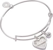 Alex and Ani Abuela Mother of Pearl Heart Bangle Bracelet Duo