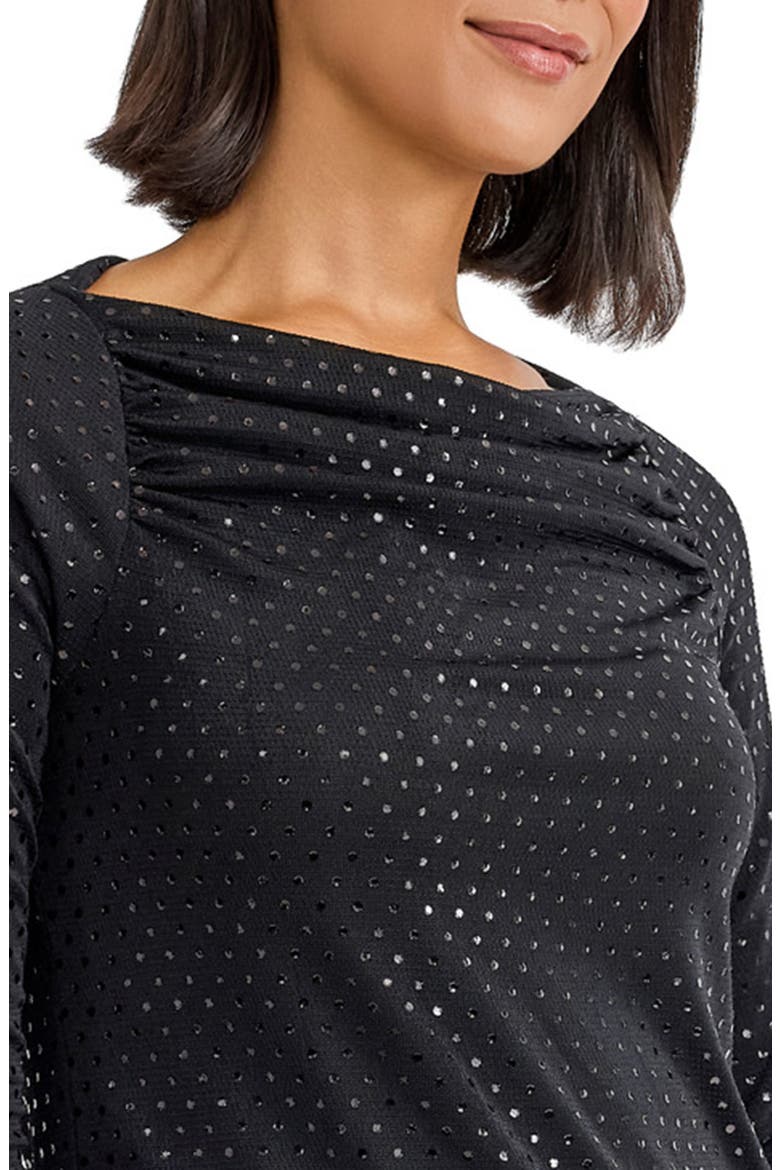Sequin Cowl Neck Top, Alternate, color, BLACK/ GOLD