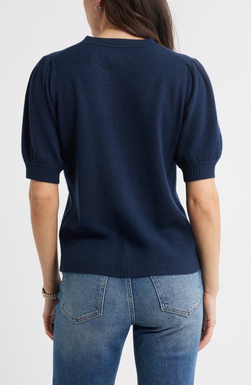 Caslonr Caslon(r) Puff Sleeve Wool & Cashmere Sweater In Blue