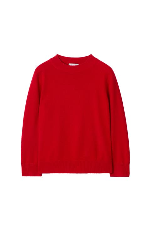 Check Patch Wool Cashmere Sweater