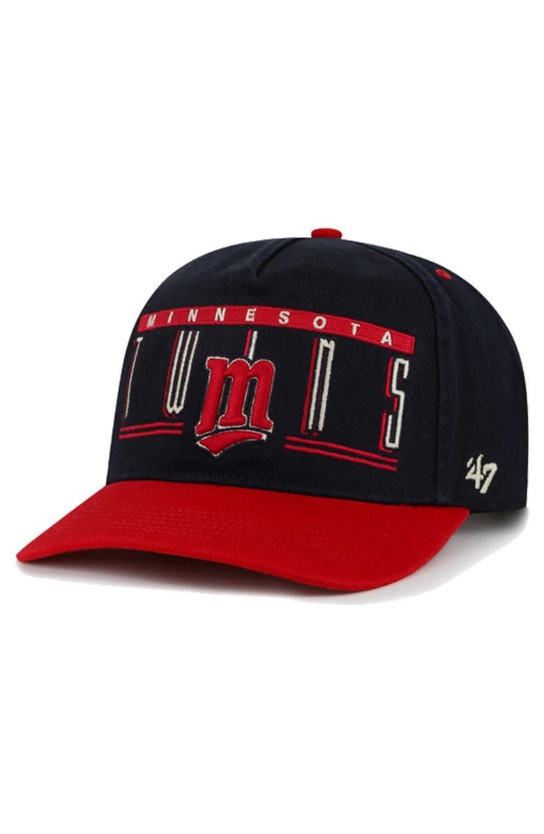 '47 Men's '47 Navy Minnesota Twins  Double Headed Baseline Hitch Adjustable Hat, Main, color, 