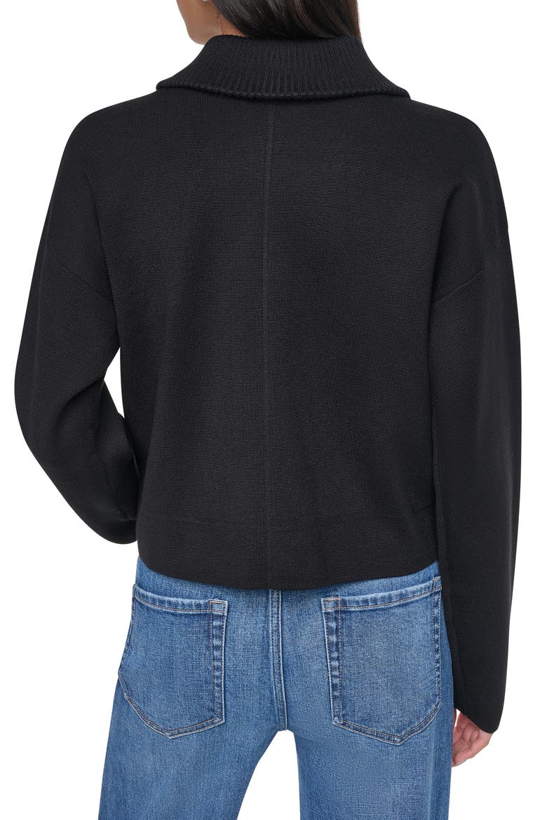 Essentials Zip Up Sweater Jacket, Alternate, color, BLACK