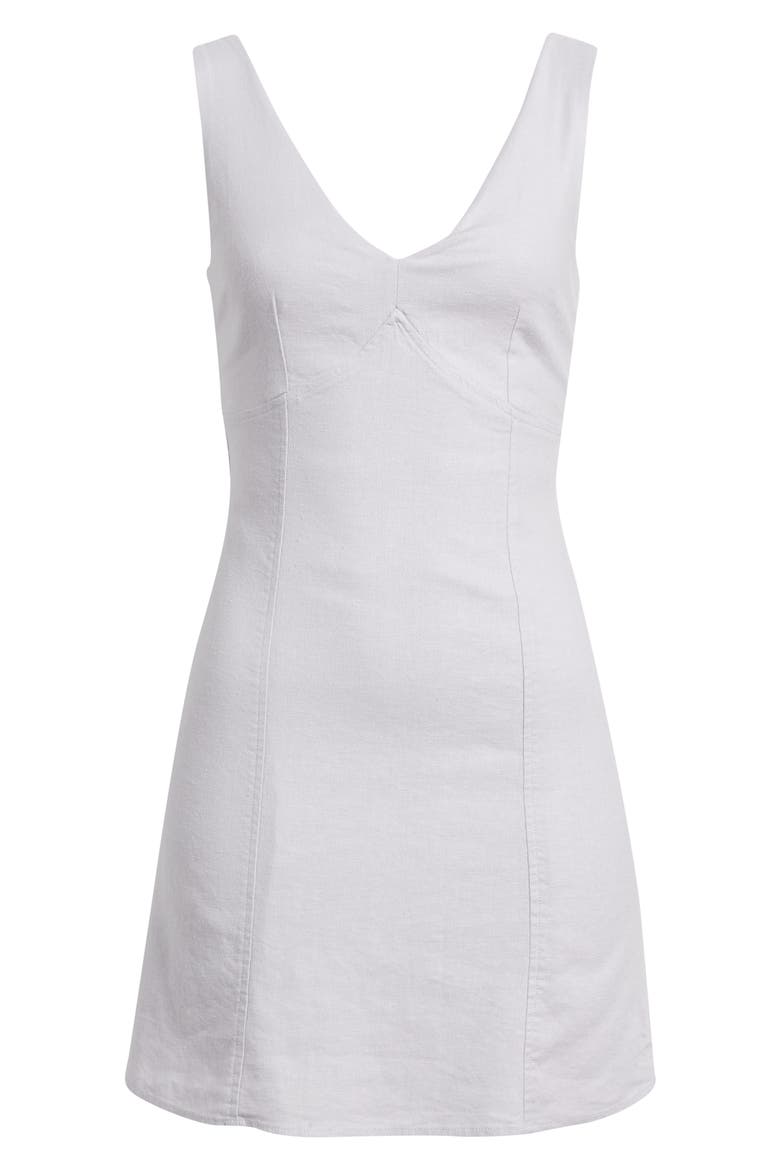 Tie Back Linen Blend Minidress, Alternate, color, PURPLE EVENING