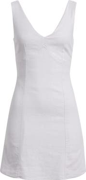 Open Edit Tie Back Linen Blend Minidress