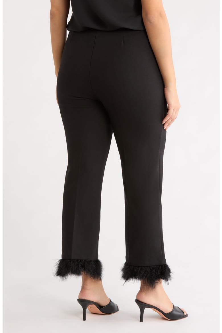 Hollywood Waist Feather Cuff Ankle Pants, Alternate, color, ANNE BLACK