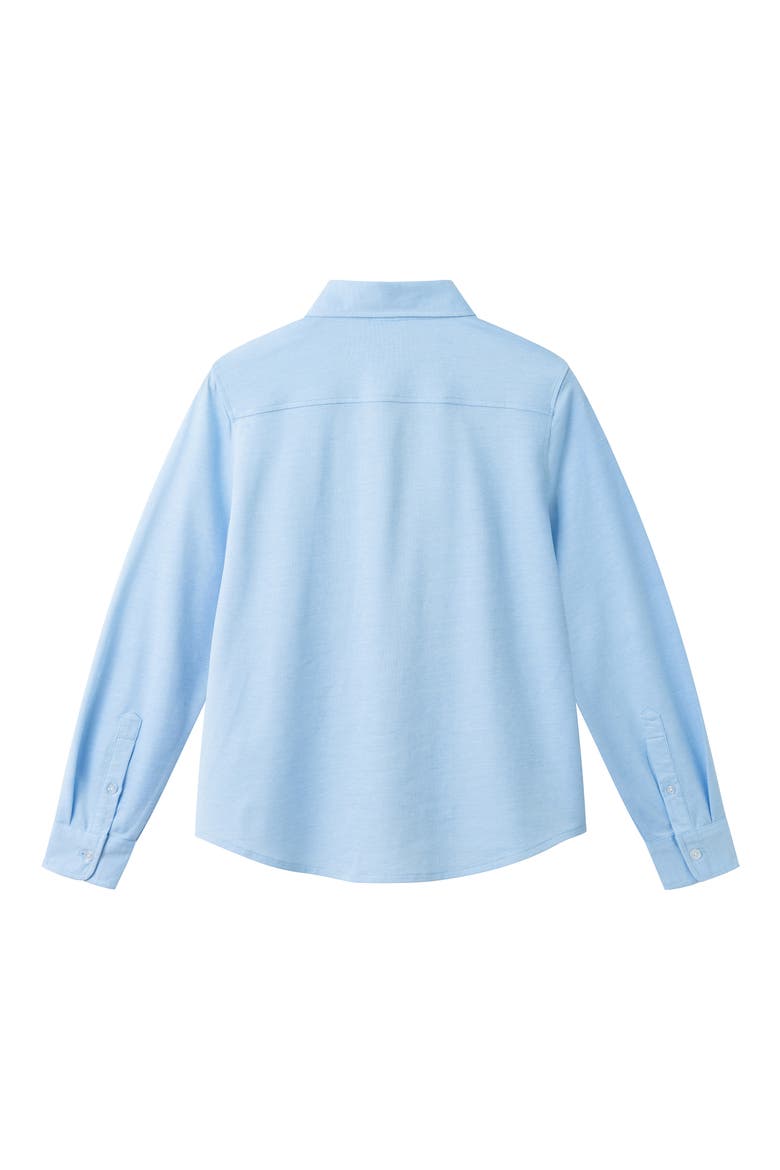 Kids' Stretch Cotton Blend Button-Up Shirt, Alternate, color, LIGHT BLUE PIQUE