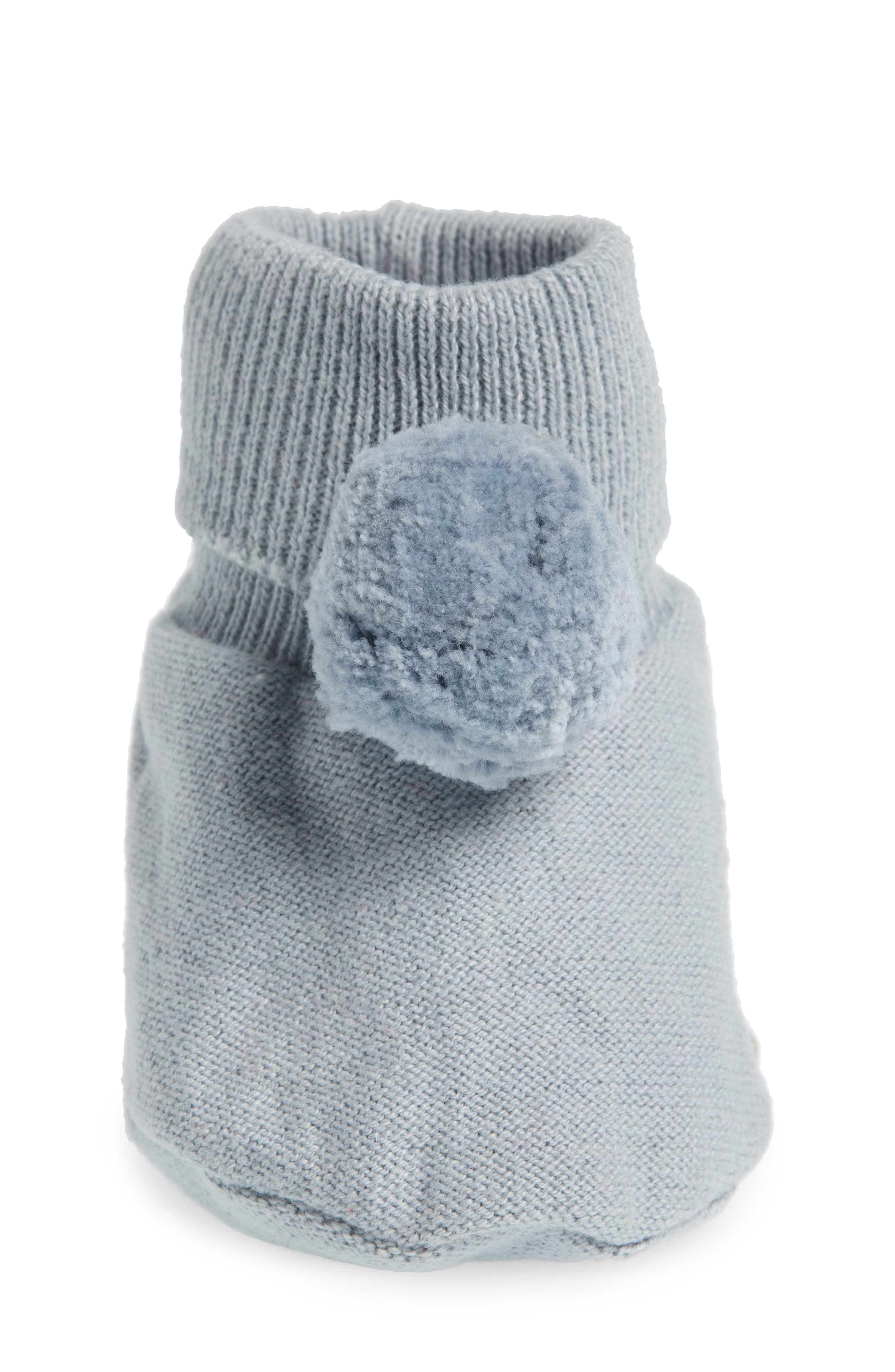 Pompom Cotton Bootie, Alternate, color, SKY BLUE