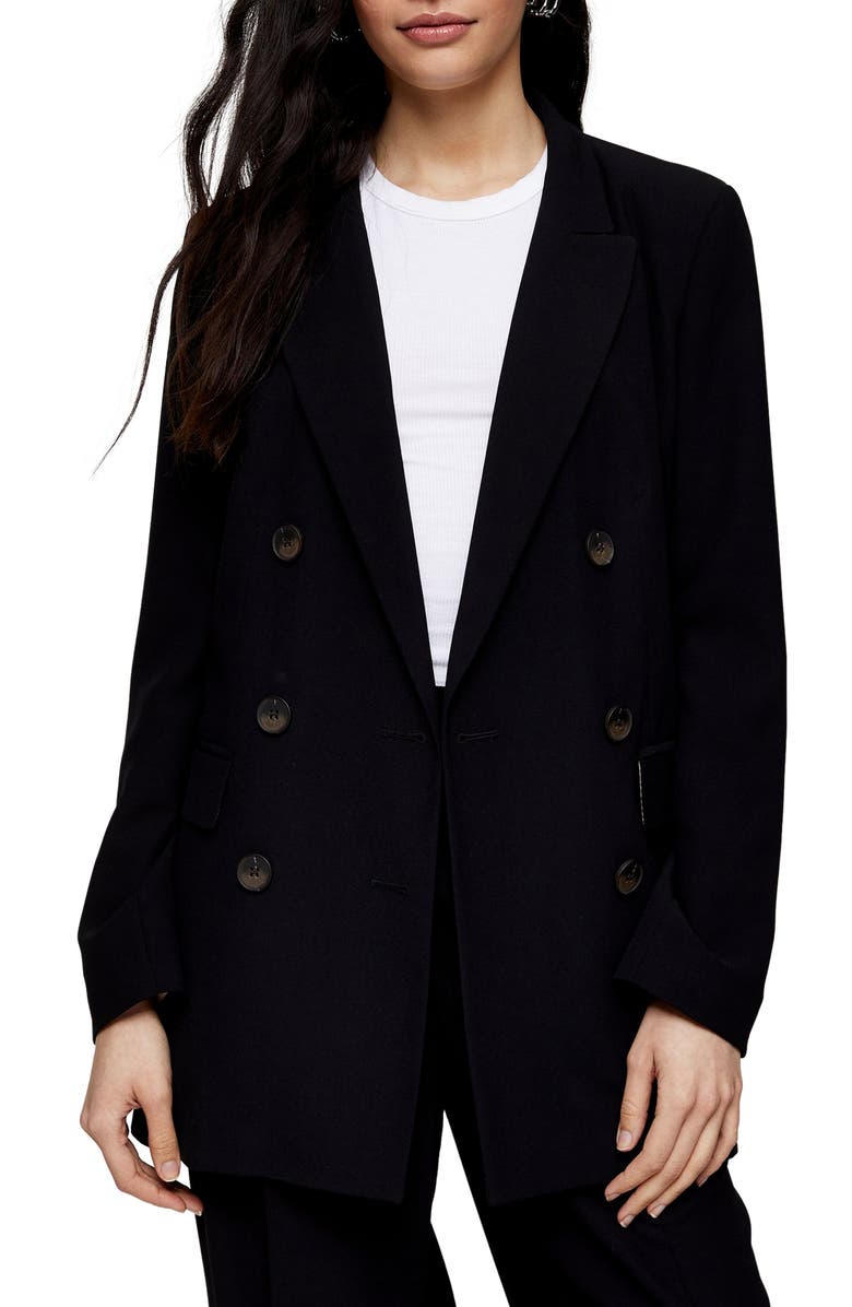 Topshop Double Breasted Blazer, Main, color,