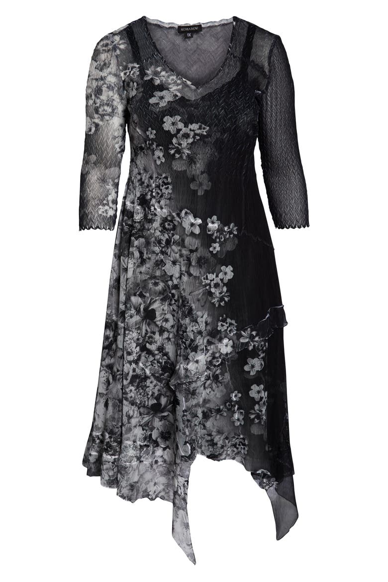 Handkerchief Hem Cocktail Dress, Alternate, color, MOONLIGHT BLOOM