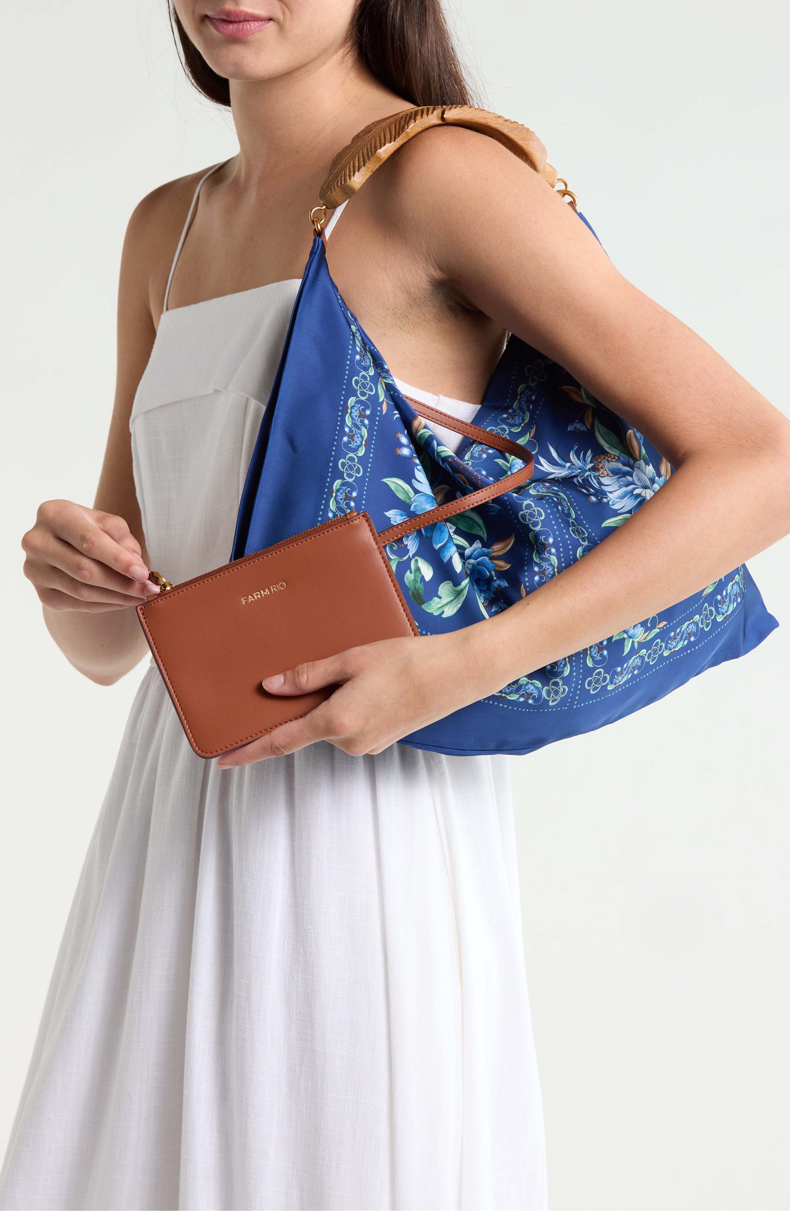Small Satin Scarf Bag, Alternate, color, BLUE