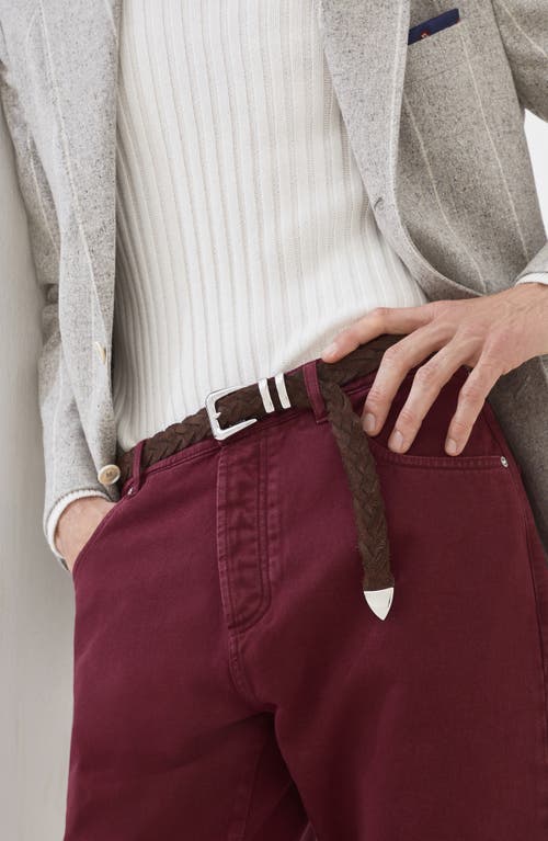 Brunello Cucinelli Calfskin Belt In Brown