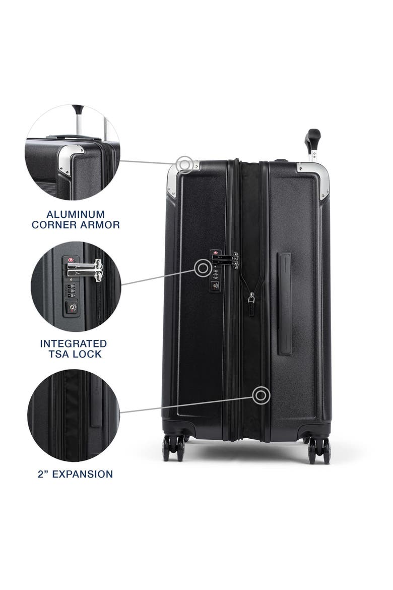Platinum Elite Hardside Expandable 25" Medium Checked Spinner Luggage, Alternate, color, Shadow Black