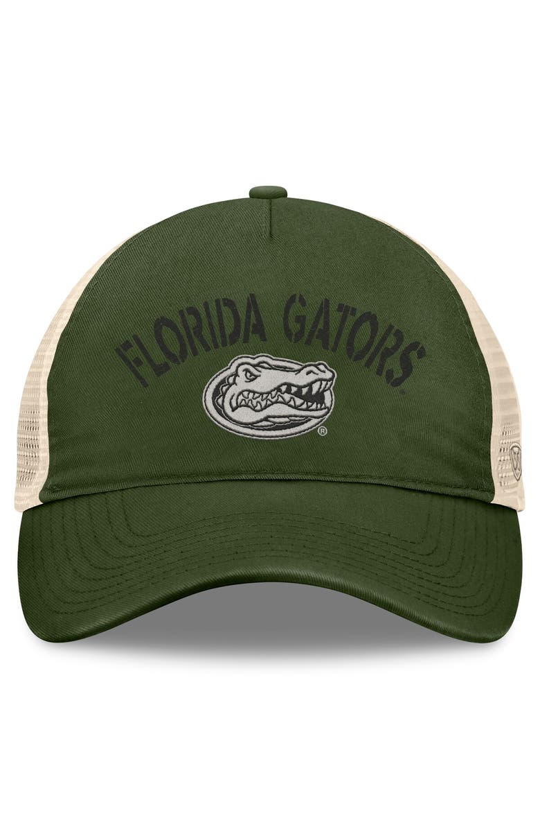 TOP OF THE WORLD Men's Top of the World Hunter Green Florida Gators OHT Military Appreciation Glory Trucker Adjustable Hat, Alternate, color, Hunter Green