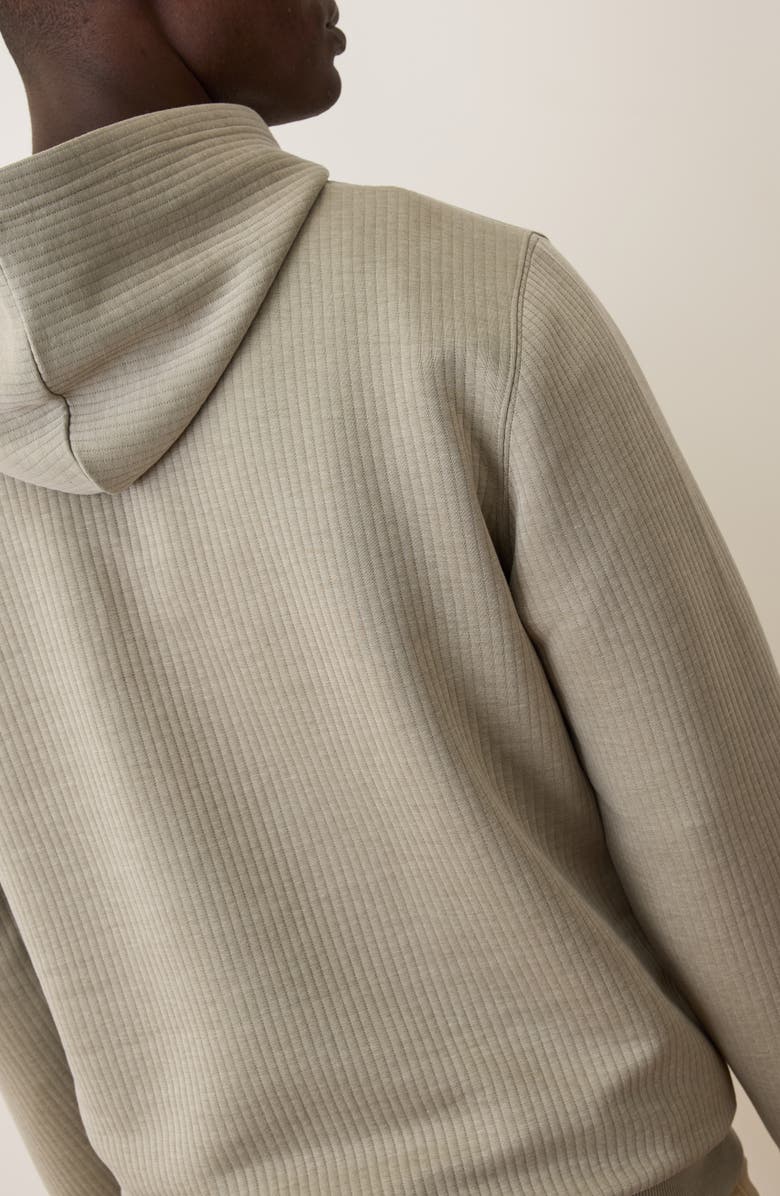 Marine Layer Corbet Vertical Quilted Pullover Hoodie, Alternate, color, Taupe