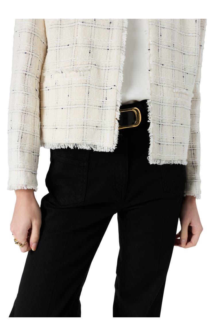 Taissa Tweed Cropped Jacket, Alternate, color, Ecru