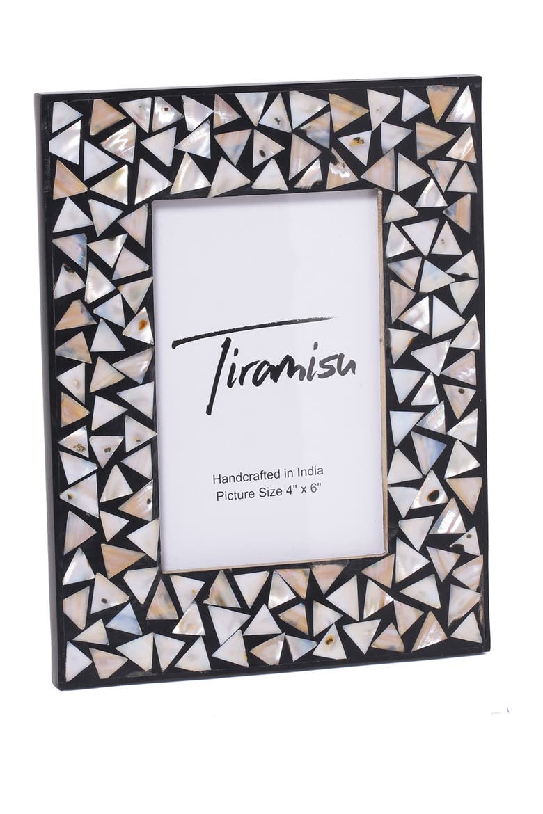 Mother-of-Pearl Picture Frame - Mosaic Pattern, Main, color, BLACK