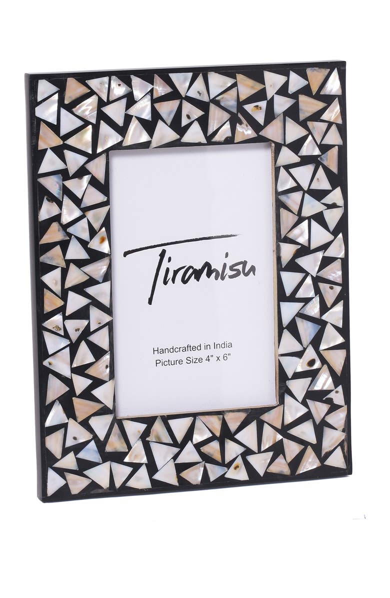 Tiramisu Mother-of-Pearl Picture Frame - Mosaic Pattern, Main, color, Black