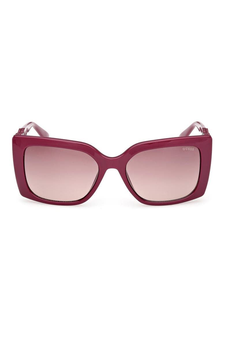 Rectangular Sunglasses, Main, color, VIOLET / GRADIENT BORDEAUX