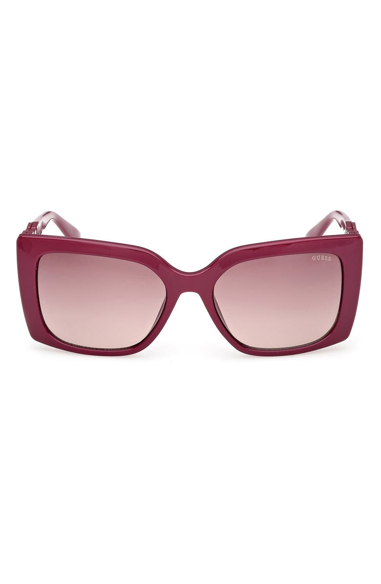 GUESS Rectangular Sunglasses, Main, color, Violet / Gradient Bordeaux