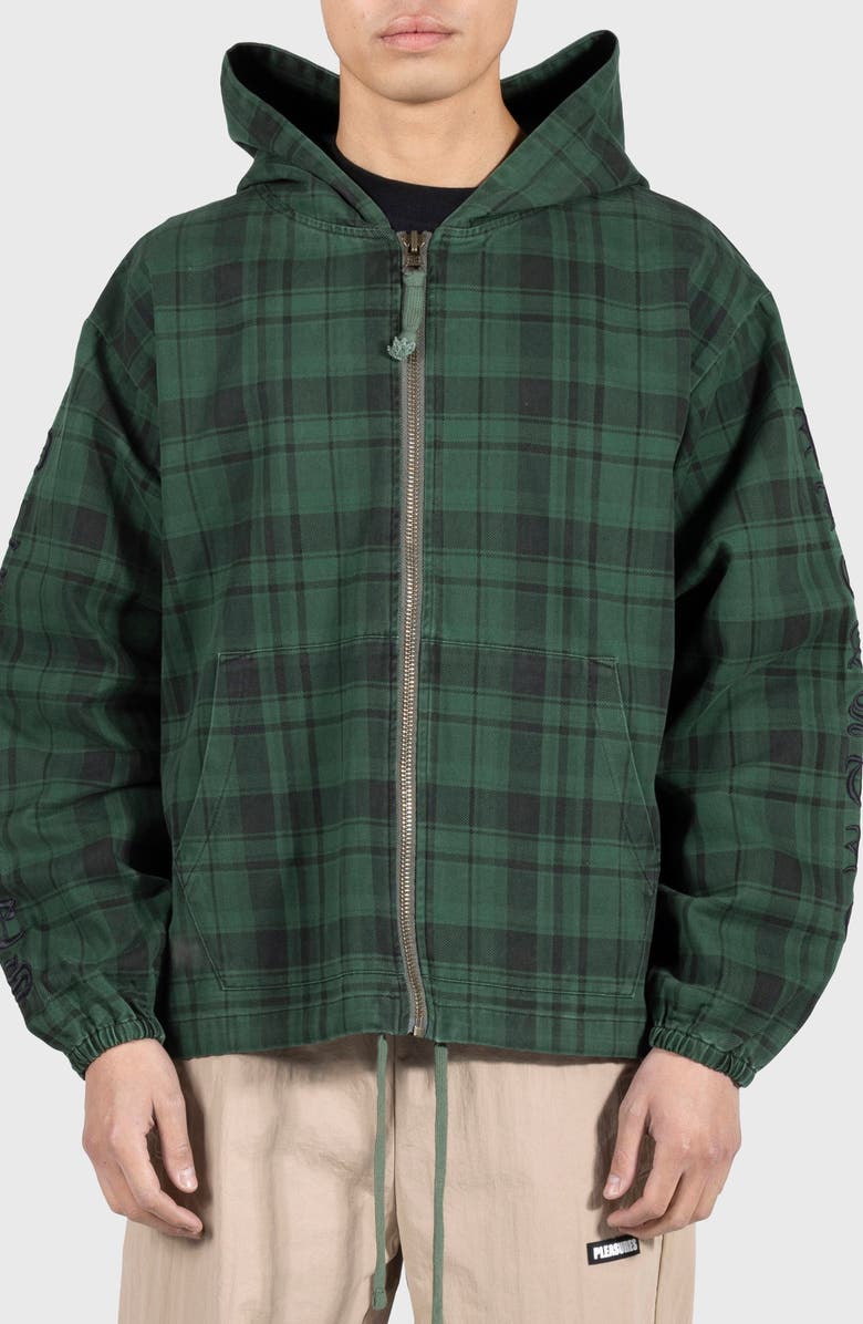 PLEASURES Dedicate Plaid Hooded Zip Jacket, Main, color,