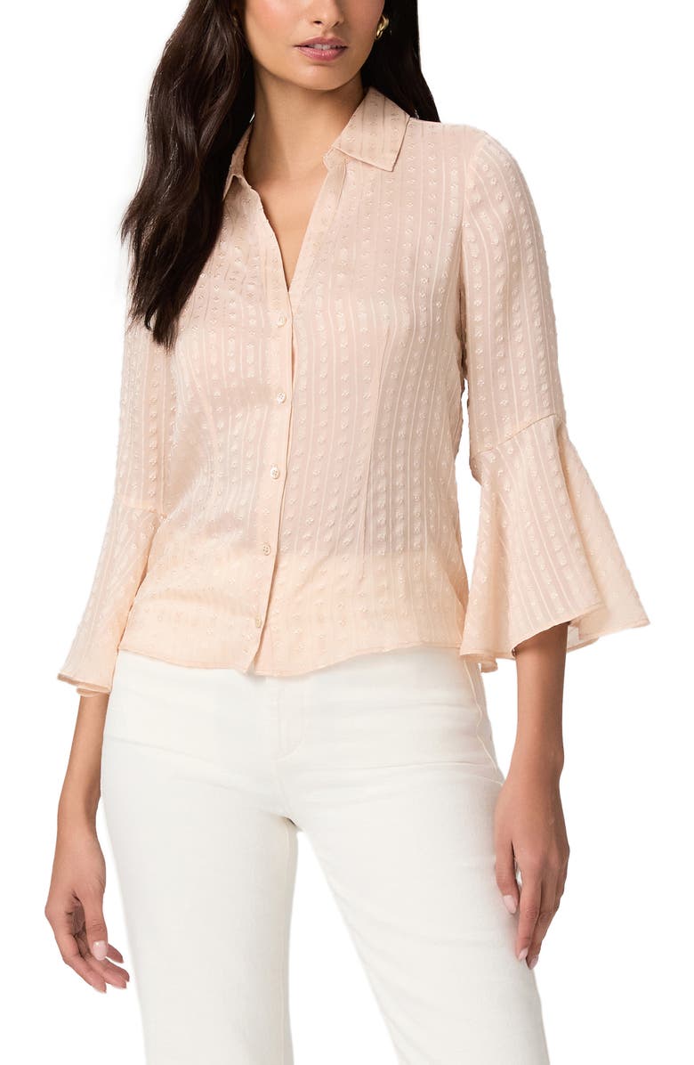 PAIGE Jasmeet Silk Button-Up Shirt, Main, color, Warm Cream