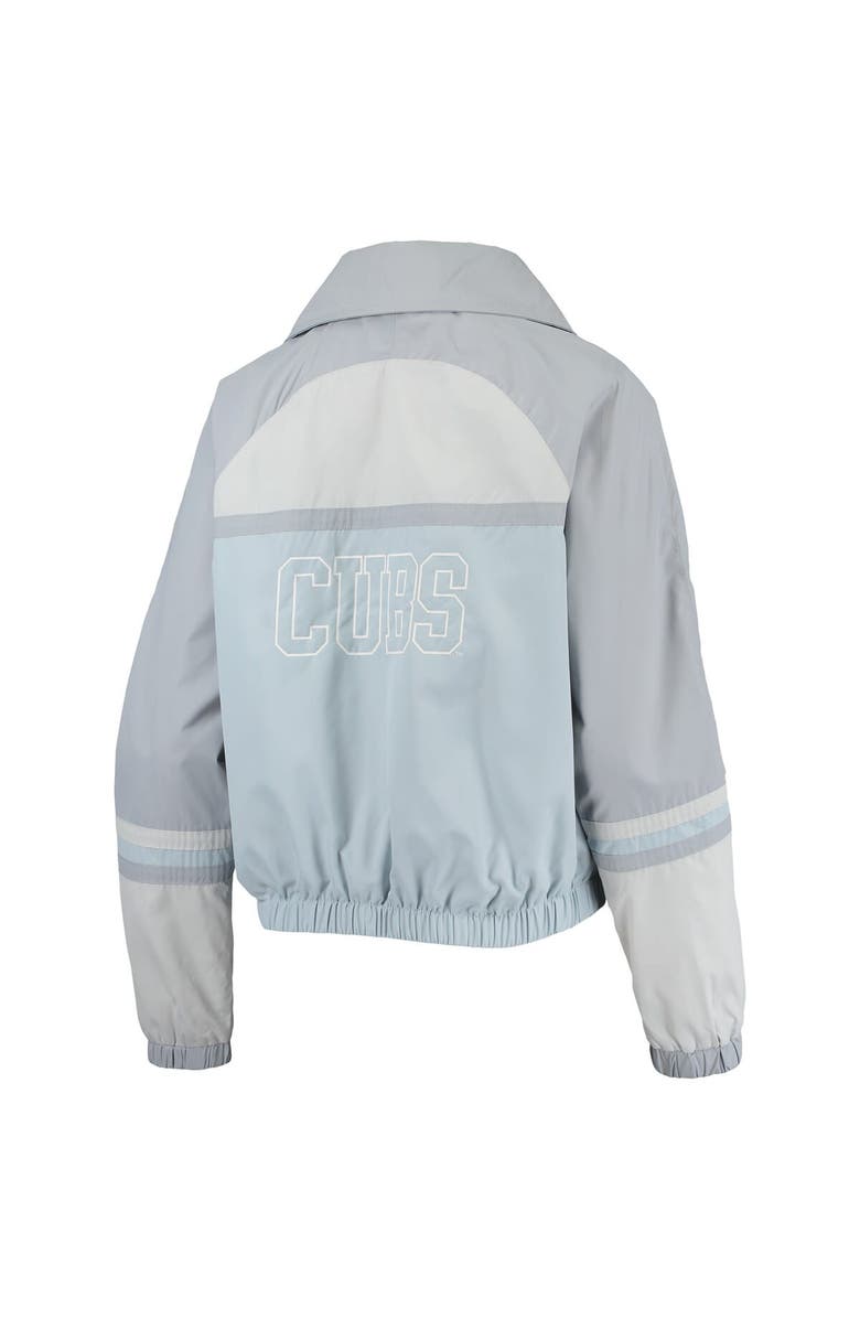 THE WILD COLLECTIVE Women's The Wild Collective Royal Chicago Cubs Colorblock Track Raglan Full-Zip Jacket, Alternate, color, Light Blue