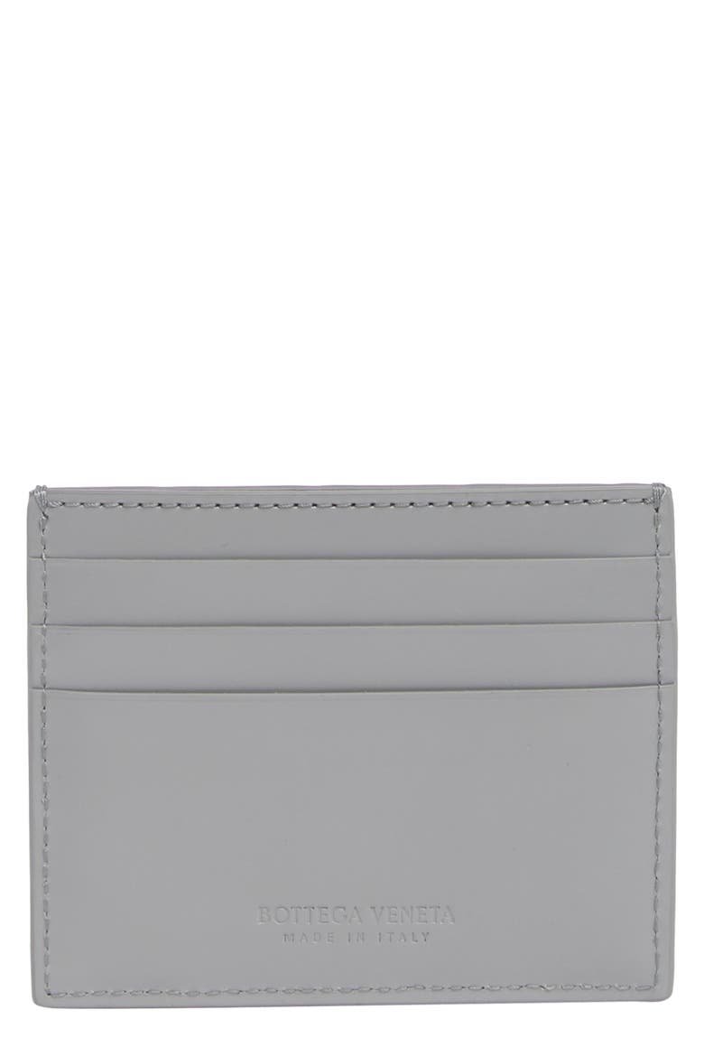 Large Intrecciato Weave Card Case, Alternate, color, SILVER