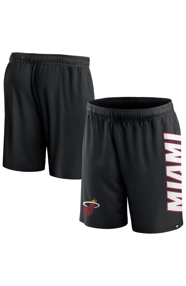 FANATICS Men's Fanatics Branded Black Miami Heat Post Up Mesh Shorts, Main, color, Black