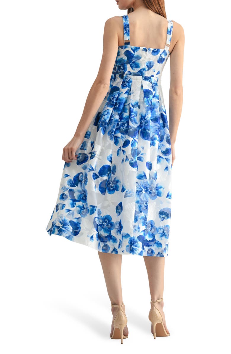 Mila Mae Floral Bustier Fit & Flare Midi Dress, Alternate, color, 