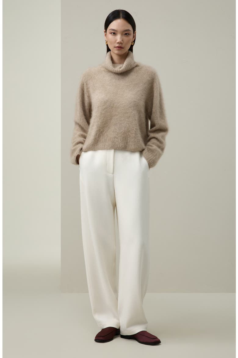 Women's Brushed Cashmere Turtleneck Sweater, Alternate, color, Camel