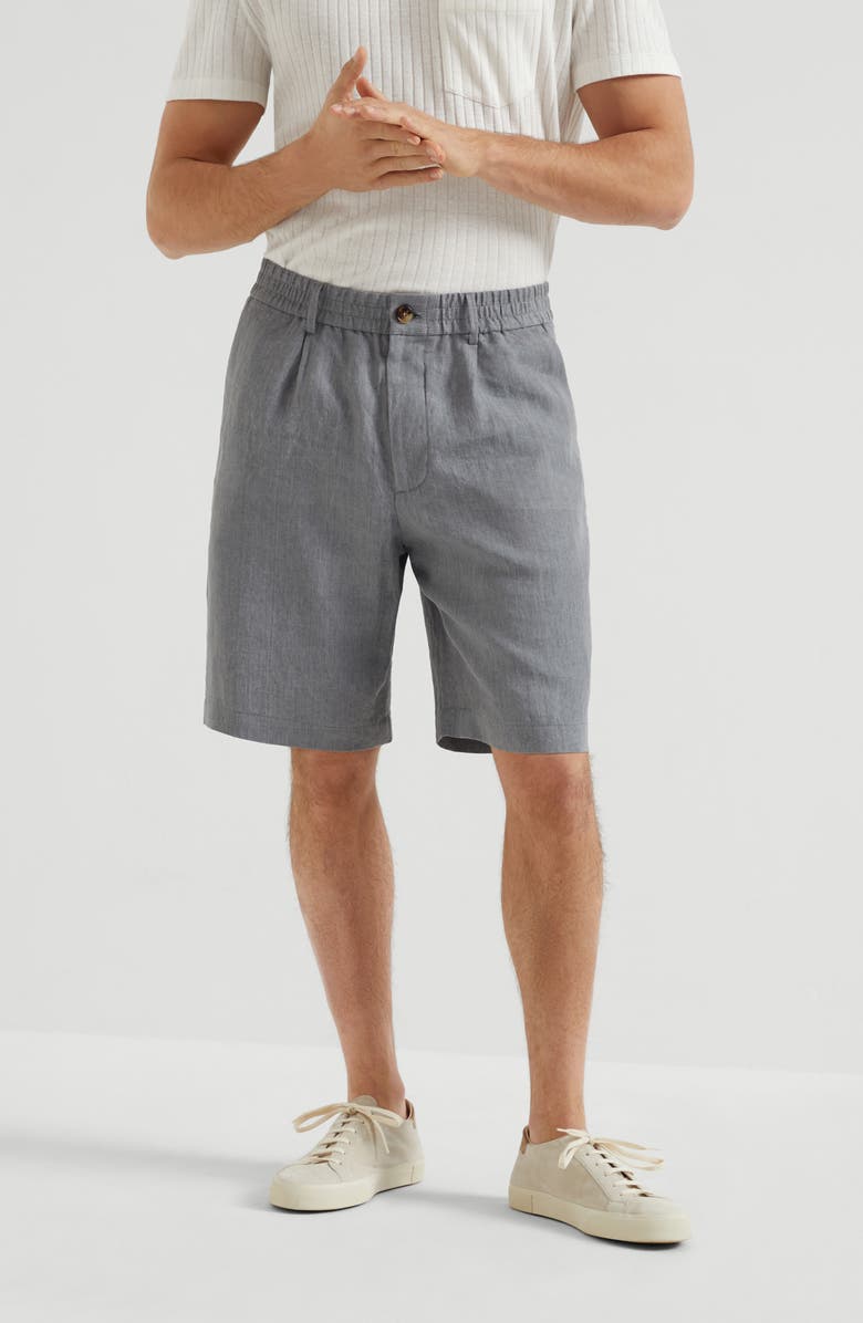 Brunello Cucinelli Linen Bermuda shorts, Alternate, color, 