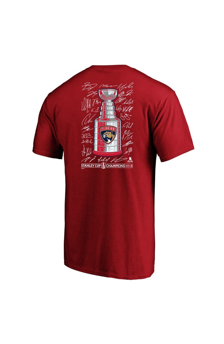 FANATICS Men's Fanatics Red Florida Panthers 2025 Stanley Cup Champions Big & Tall Roster T-Shirt, Alternate, color, 