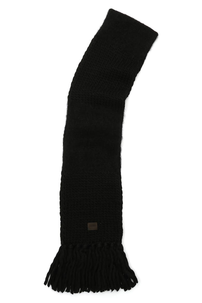 Mix Yarn Handk-Knit Scarf, Alternate, color, BLACK