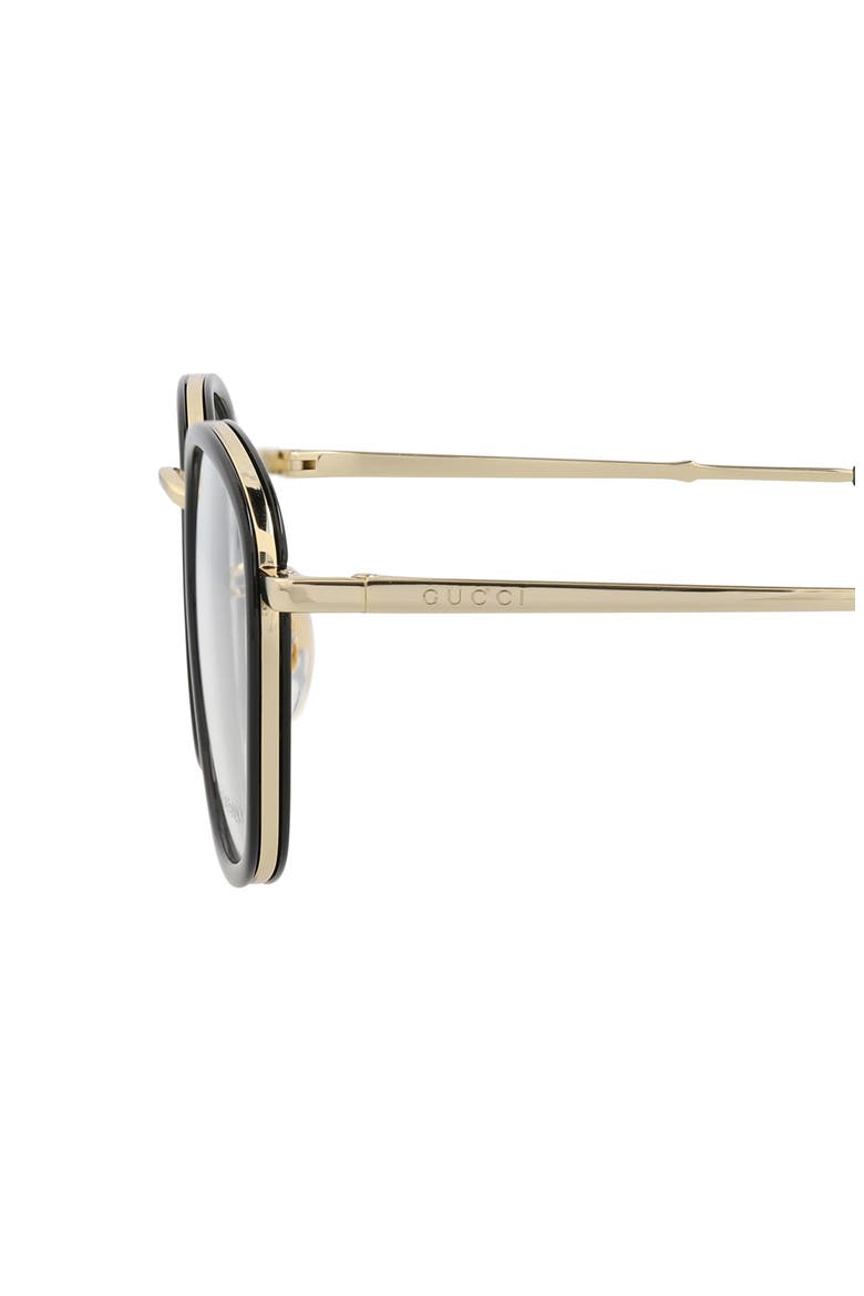 49mm Square Optical Frames, Alternate, color, BLACK GOLD TRANSPARENT