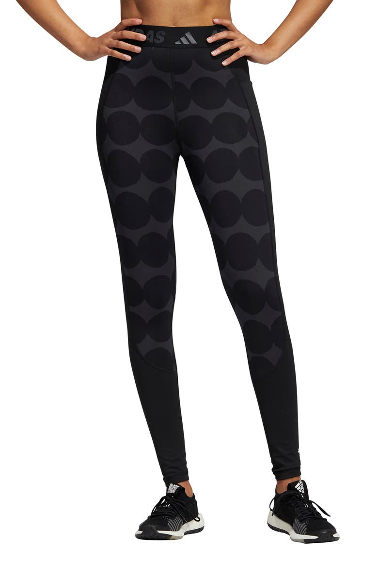 x Marimekko Techfit Compression Training Tights, Main, color, BLACK