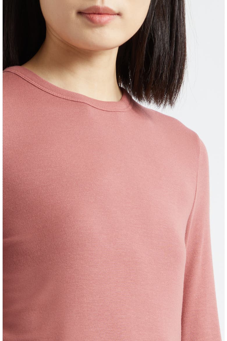Luxe Long Sleeve Crewneck Top, Alternate, color, ROSE JAM