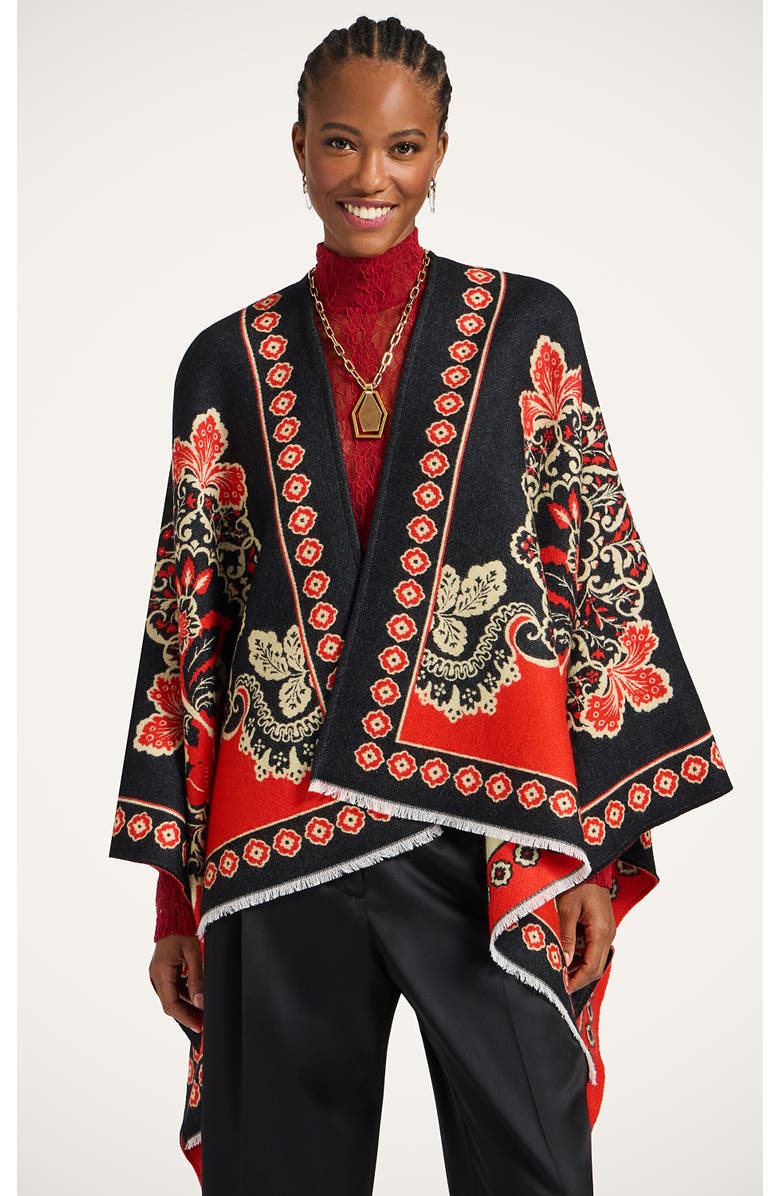 La DoubleJ Soul Poncho, Main, color, Cornucopia Placée Black