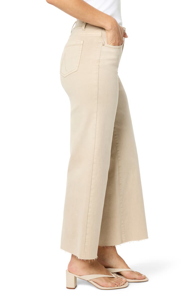 NIC+ZOE Weekend Raw Hem Mid Rise Ankle Wide Leg Jeans, Alternate, color, Chamois