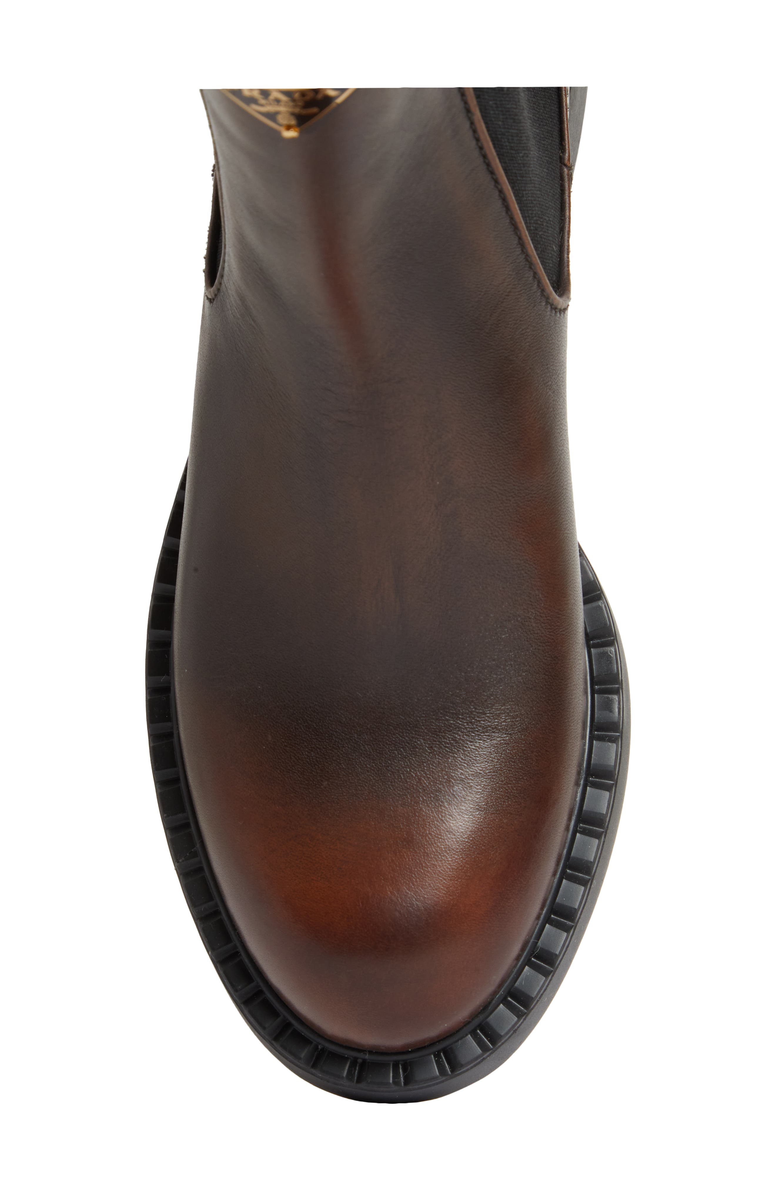 Prada Chocolate Chelsea Boot, Alternate, color, 